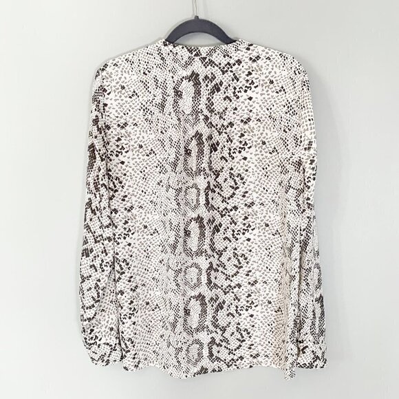 J. Crew snake print mock collar long sleeve lightweight full button front - S - Picture 6 of 10